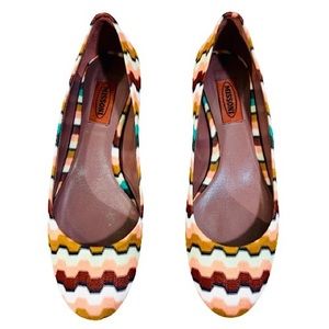 Missoni Colorful Geometric Knit Ballet Flats Size 38.5 US Size 8.5